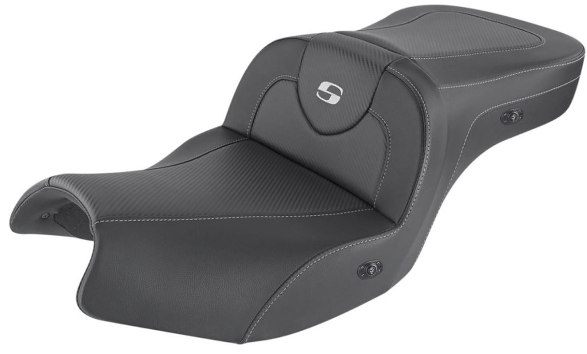 SADDLEMEN 0810-2184 I20-06-185HCT Roadsofa™ Carbon Fiber Heated Seat - Without Backrest - Black - Indian