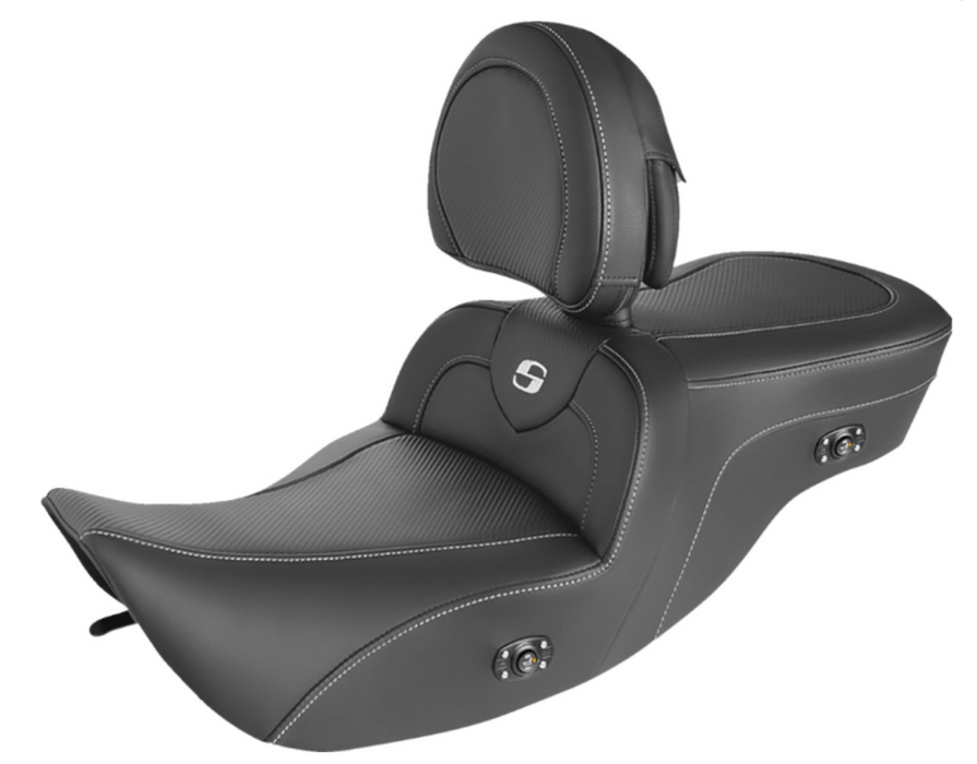 SADDLEMEN 0801-1413 897-06-185BRHC Heated Roadsofa™ Carbon Fiber Seat - W/Backrest