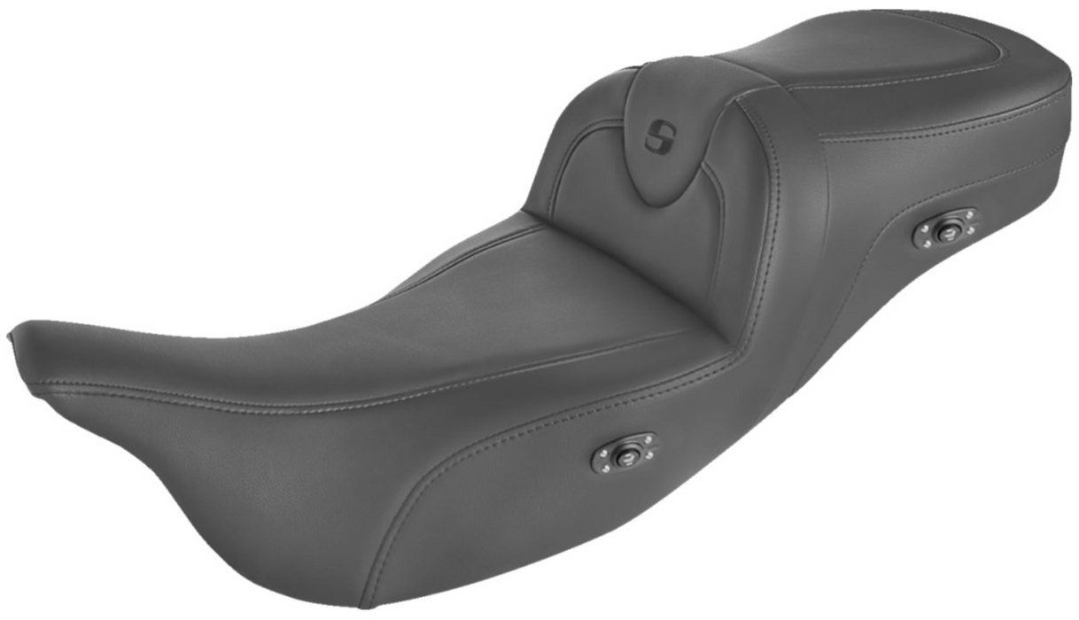 SADDLEMEN 0801-1406 808-07B-187THCT Heated RoadSofa™ Seat for Trikes - Without Backrest - Black w/Black Stitching - Trikes