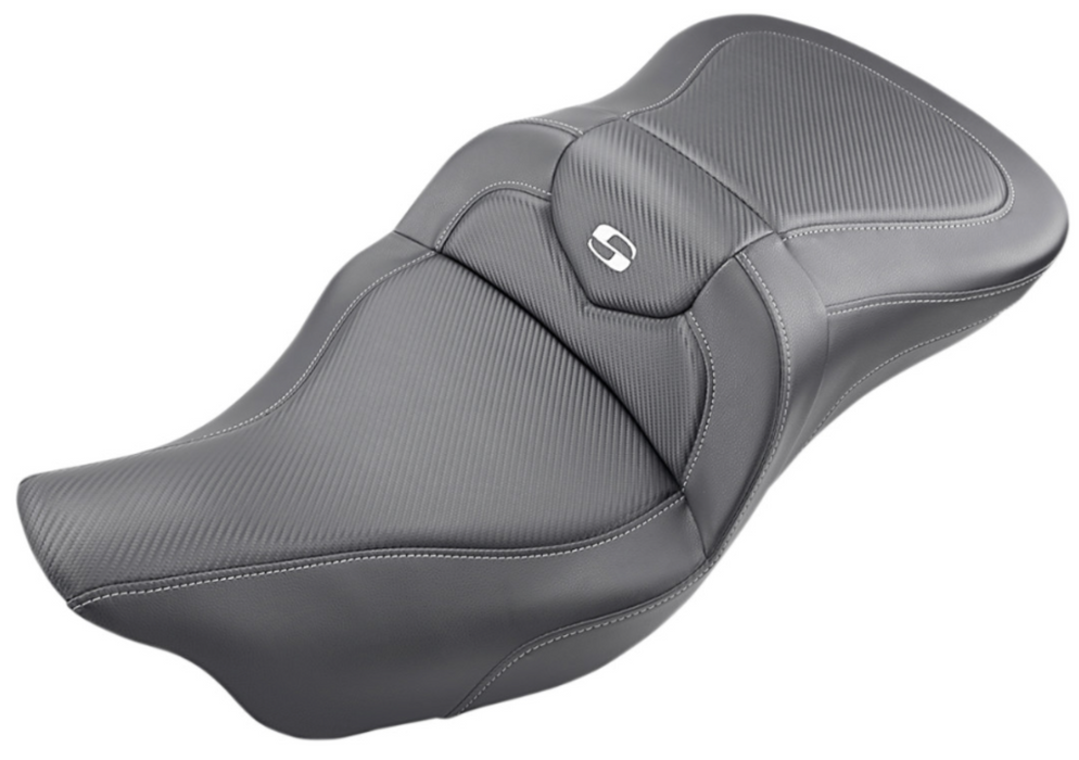 SADDLEMEN 0801-1202 808-07B-185T Roadsofa Trike Seat - Carbon Fiber - without Backrest - Black - '09-'23 FLHTCUTG