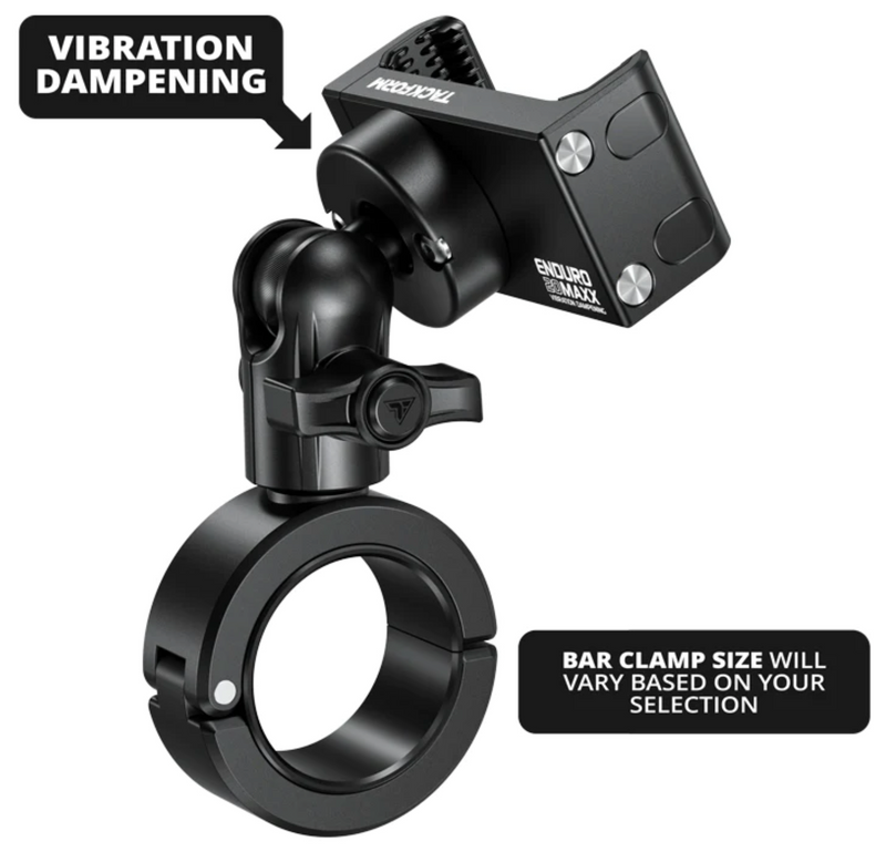 TACKFORM BC400-20MV Black 20 Series Short Reach Motorcycle Phone Mount 1-1/4" (1.25") / Vibration Dampening Phone Holder