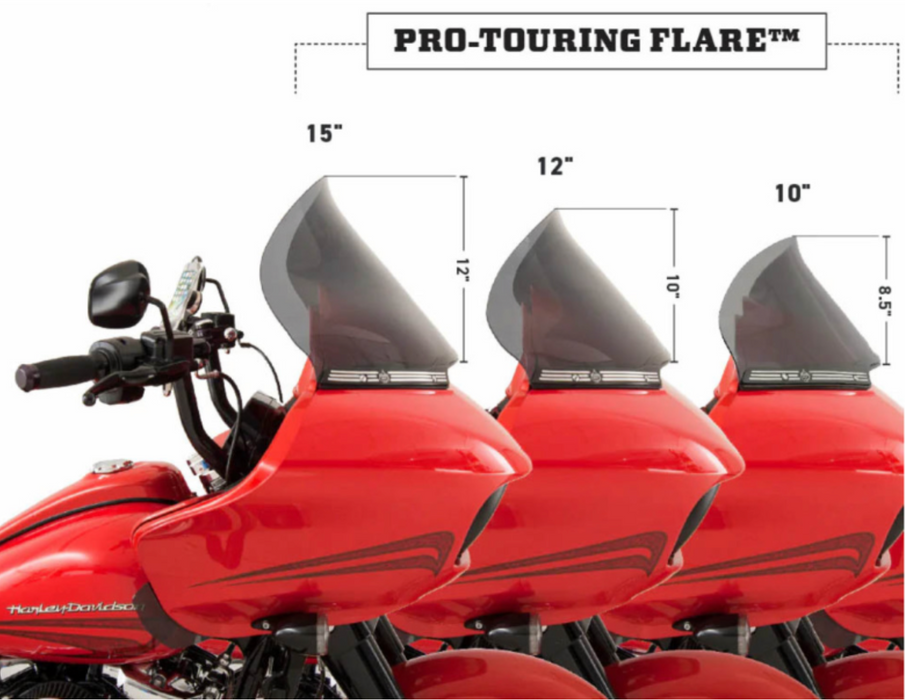 KLOCK WERKS 2310-0752 KWW-01-0622-T Pro Touring Flare Windshield  - Tinted - 10" - FLTR