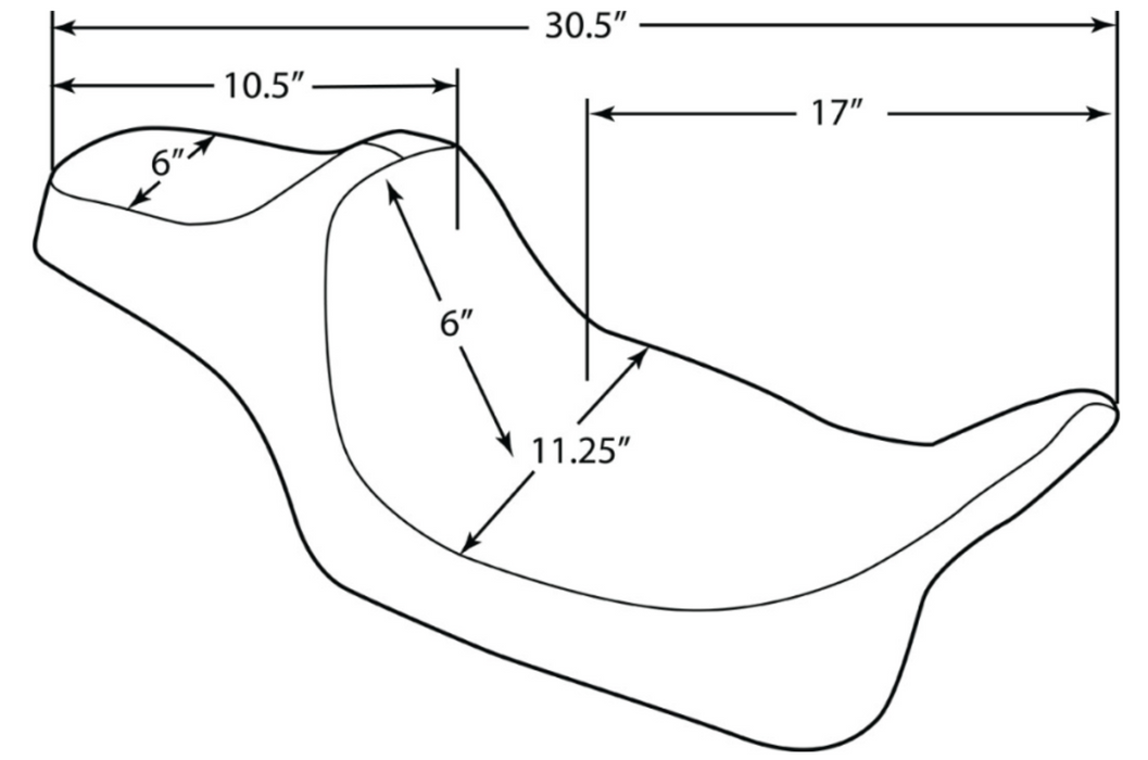 DRAG SPECIALTIES 0801-1260 Extended Reach Predator III Seat - Double Diamond -Vinyl