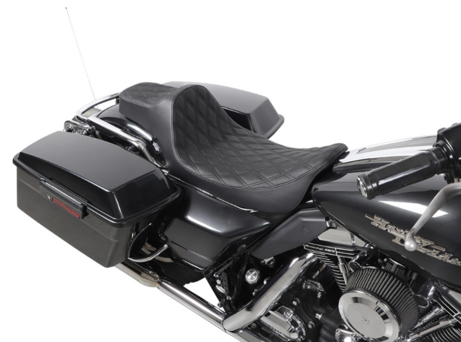 DRAG SPECIALTIES 0801-1369 Extended Reach Predator III Seat Extended Reach - Double Diamond - FL '99-'07