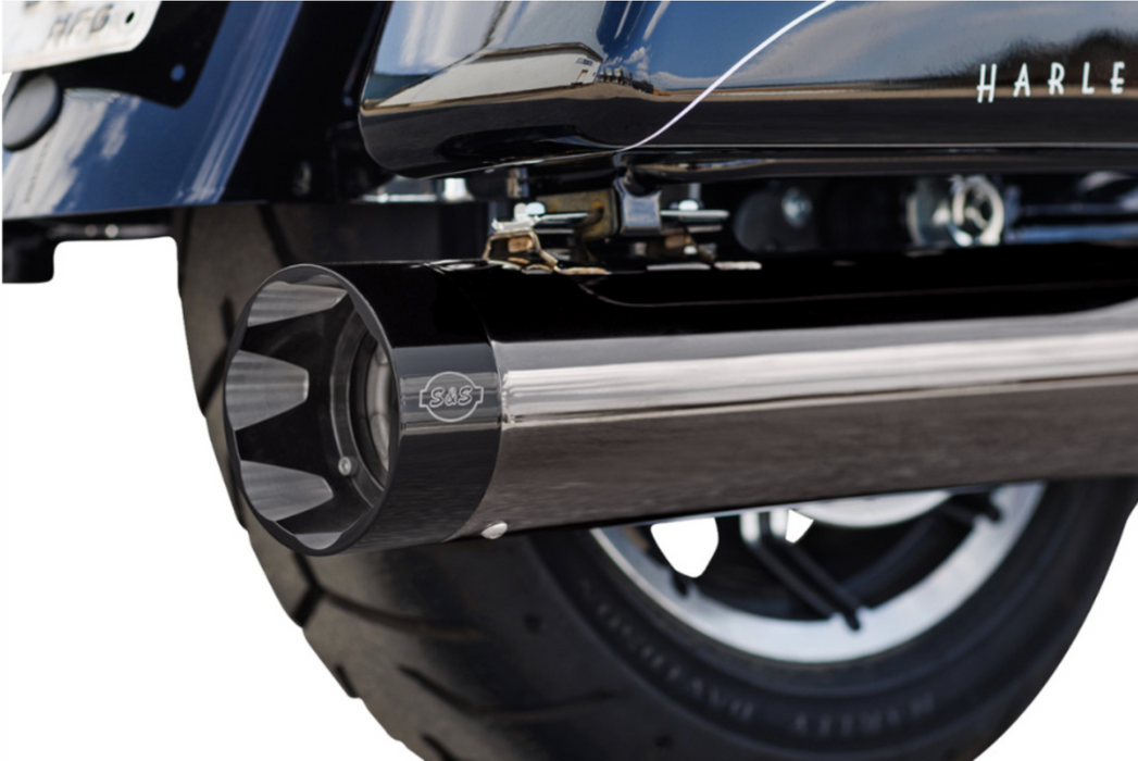 S&S CYCLE 1800-2630 550-1087 2-into-1 Lava Chrome Sidewinder Exhaust System - Race Only