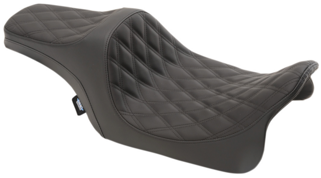 DRAG SPECIALTIES 0801-1114 Predator III Seat - Double Diamond - Black Stitched - FL '08+