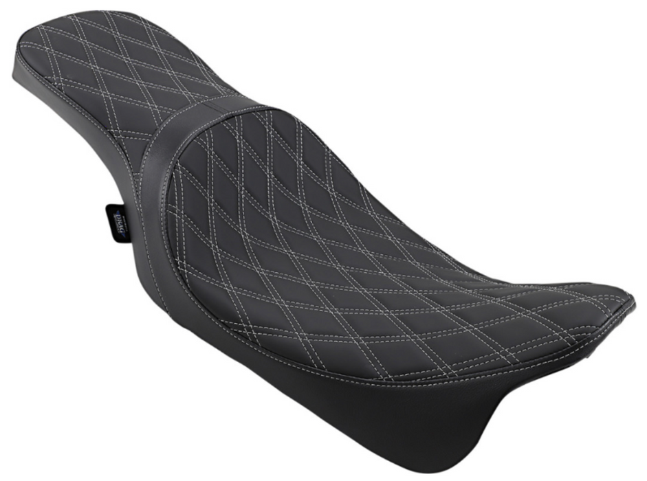 DRAG SPECIALTIES 0801-1271 Predator 2-Up Seat - Double Diamond - Silver Stitching - FL '08-'22