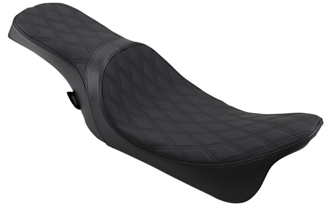 (OPEN BOX) DRAG SPECIALTIES 0801-1270 Predator 2-Up Seat - Double Diamond - Black Stitching - FL '08-'22