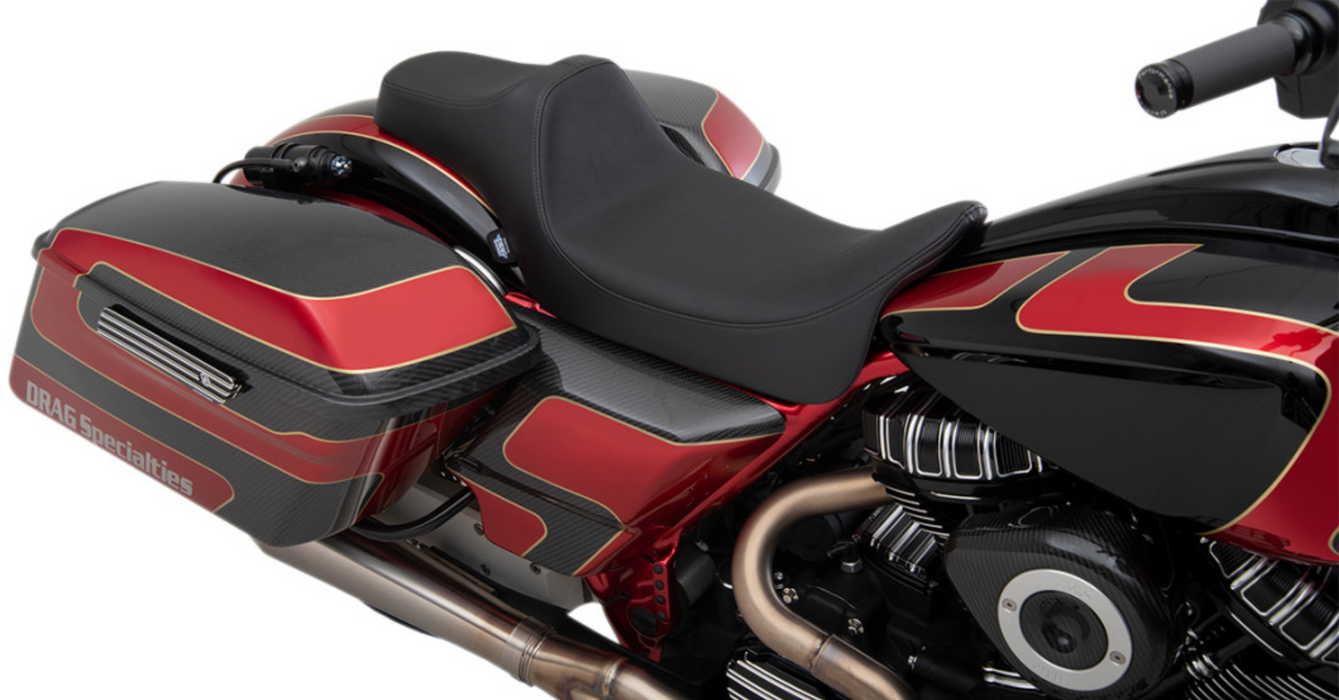 DRAG SPECIALTIES 0801-1259 Extended Reach Predator III Seat - Extended - Smooth - FL '08-'23