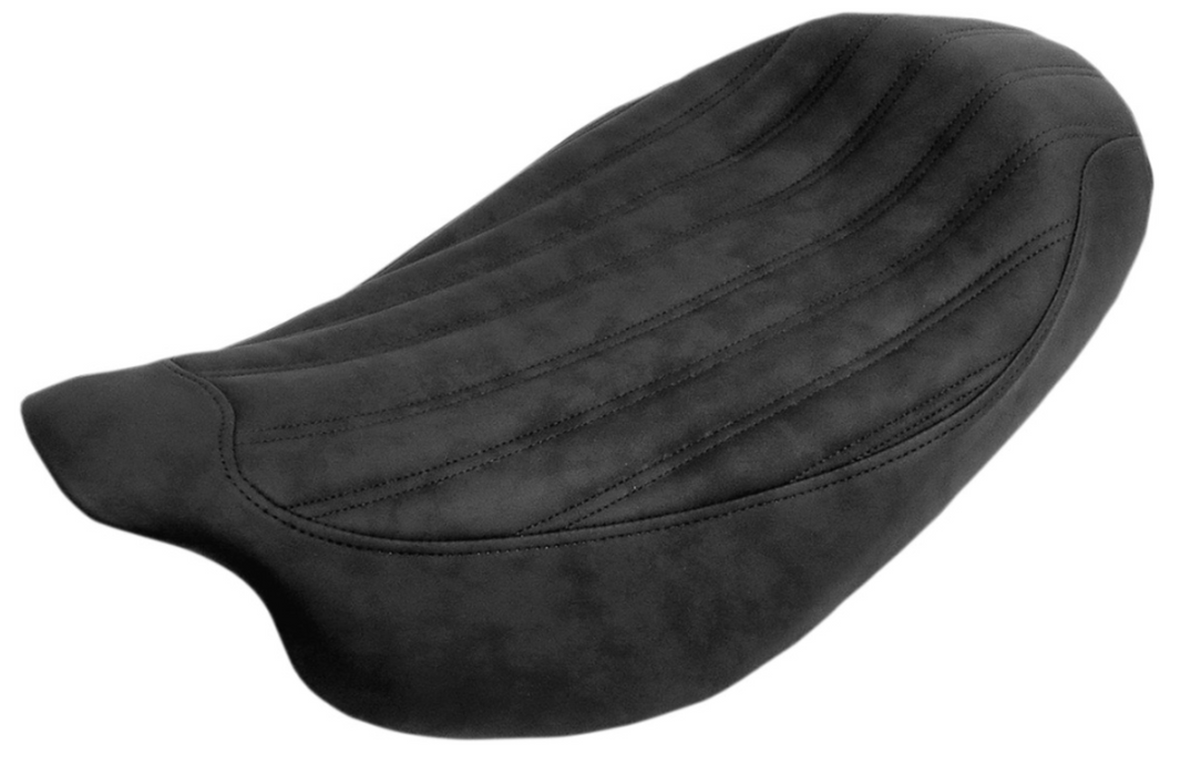 SADDLEMEN  0801-0840 808-07B-0023 Knuckle Solo Seat - Ribbed - Black - '08-'23 FL