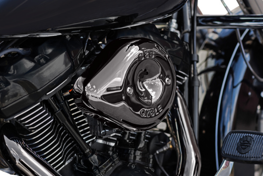 S&S CYCLE 1014-0370 170-0779 Stealth Teardrop Air Cleaner Cover - M8 - Lava Chrome