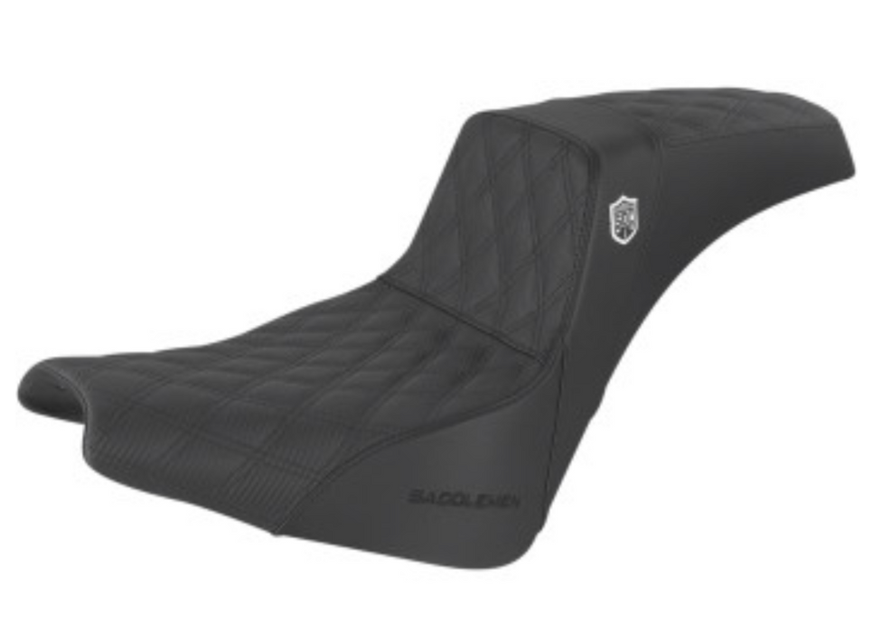 SADDLEMEN 0802-1421 SC81830DB Pro Series SDC Performance Gripper Seat - Without Backrest - Full Lattice Stitch/Lumbar Gripper - Black