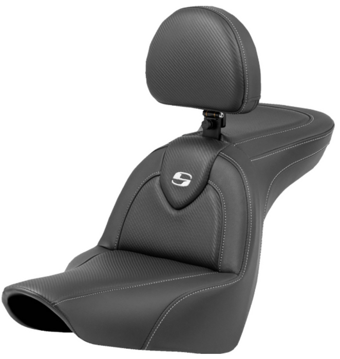 SADDLEMEN 0802-1568 818-29-185BR Roadsofa™ Carbon Fiber Seat - with Backrest - FXLR/FLSB '18-'23
