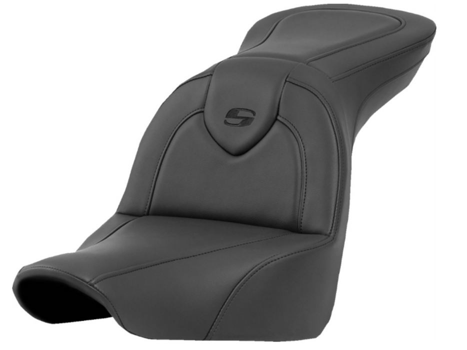 SADDLEMEN 0802-1569 818-29-187 Roadsofa™ Standard Reach Seat - without Backrest - Black/Black Stitching - FXLR/FLSB '18-'23