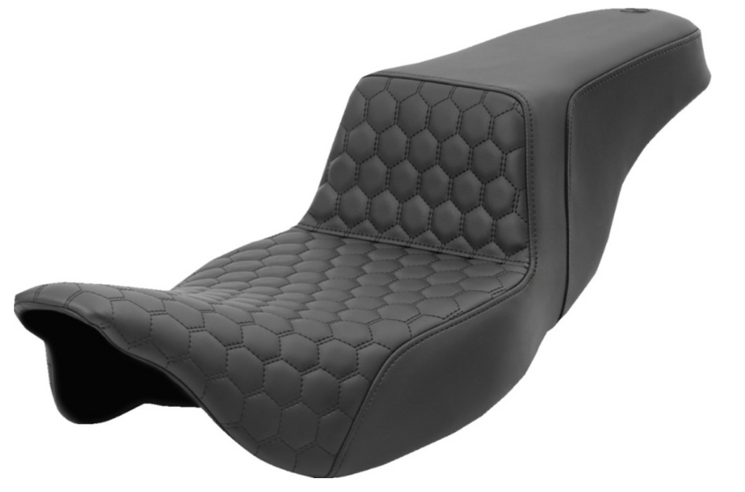 SADDLEMEN 0801-1549 808-07B-177E Honeycomb Step-Up Seat - Honeycomb - Extended Reach - FL '08-'23