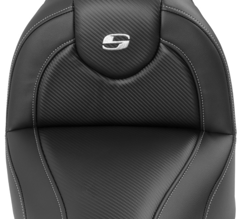 SADDLEMEN 0802-1625 818-31-185BR Roadsofa™ Standard Reach Seat - with Backrest - Carbon Fiber - FXBR/S '18-'20