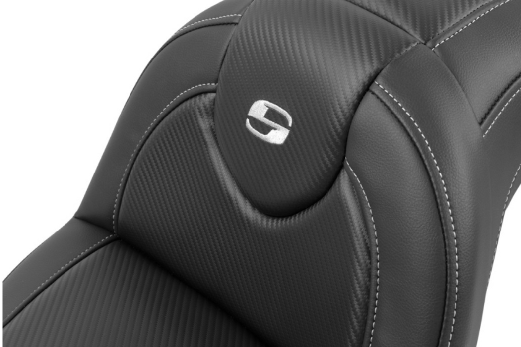 SADDLEMEN 0802-1625 818-31-185BR Roadsofa™ Standard Reach Seat - with Backrest - Carbon Fiber - FXBR/S '18-'20