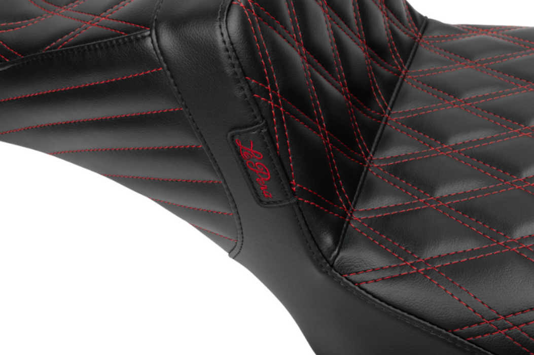 LE PERA 0801-1856 LV-587DLDD-R01 Tailwhip Daddy Long Legs Seat Red Double Diamond Stitch - FLH/FLT 23-24