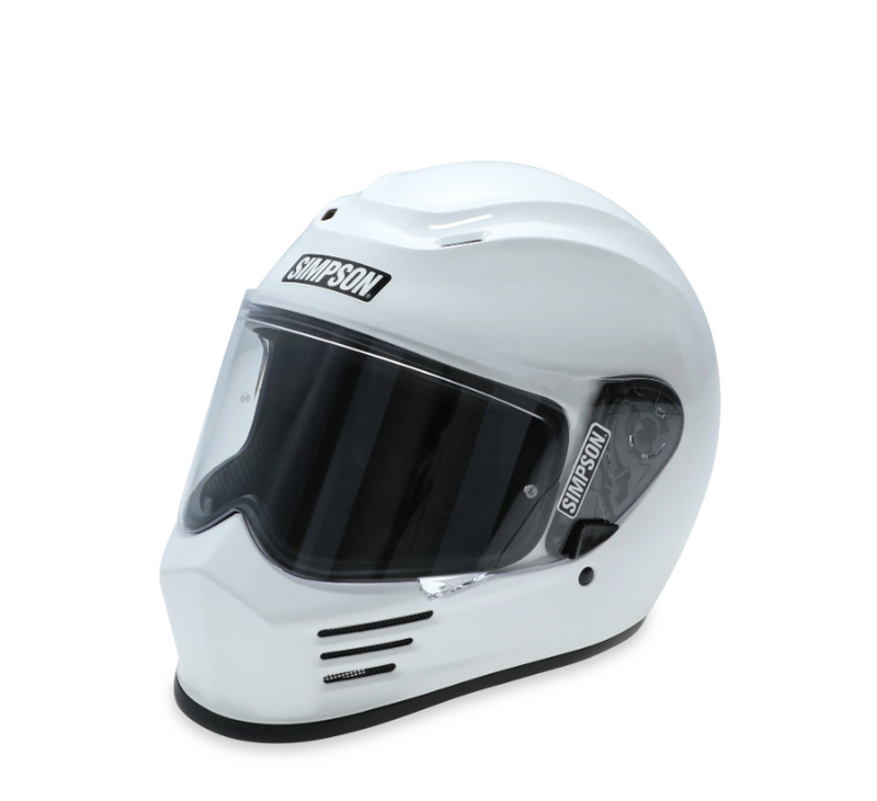 full face simpson motorcycle helmets SPBM1 Speed Bandit Helmet Size - Medium - White - Clear Shield Included Wherever your journey leads Simpson Ghost Bandit Forged Carbon