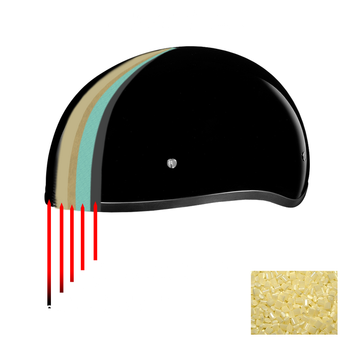 D.O.T. Daytona Skull Cap Jr.- Hi-Gloss Black