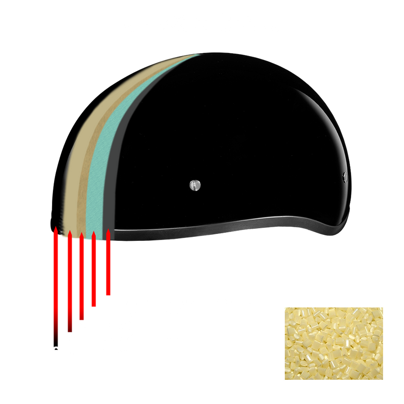 DOT Approved Daytona Motorcycle Half Face Helmet - Skull Cap Graphics for Men & Women, Scooters, ATVs, UTVs & Choppers - W/ Lovesee