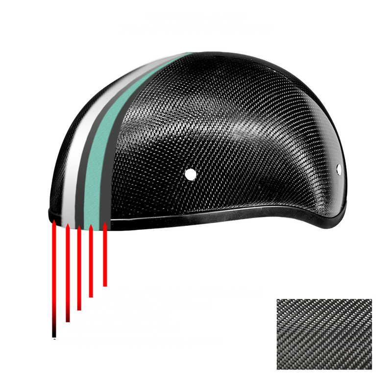 D.O.T. Daytona Skull Cap- Grey Carbon Fiber