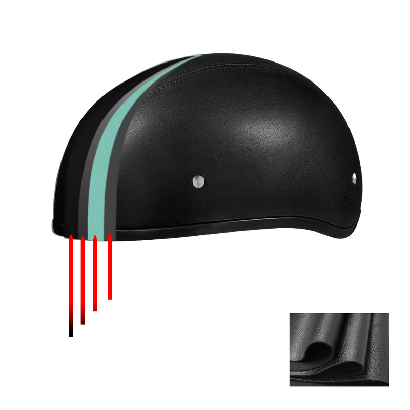 D.O.T. Daytona Skull Cap W/O Visor- Leather Covered