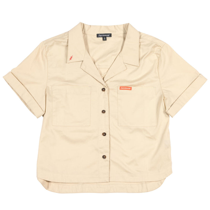 Fasthouse Women's Smoke Show Crop Button-up Shirt
