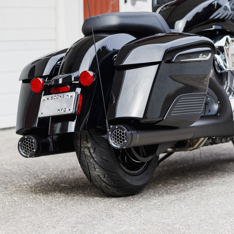 Firebrand Grand Prix Mufflers Black Cheiftain Challenger ` - 10-1052 For Indian Chieftain 2014-2021