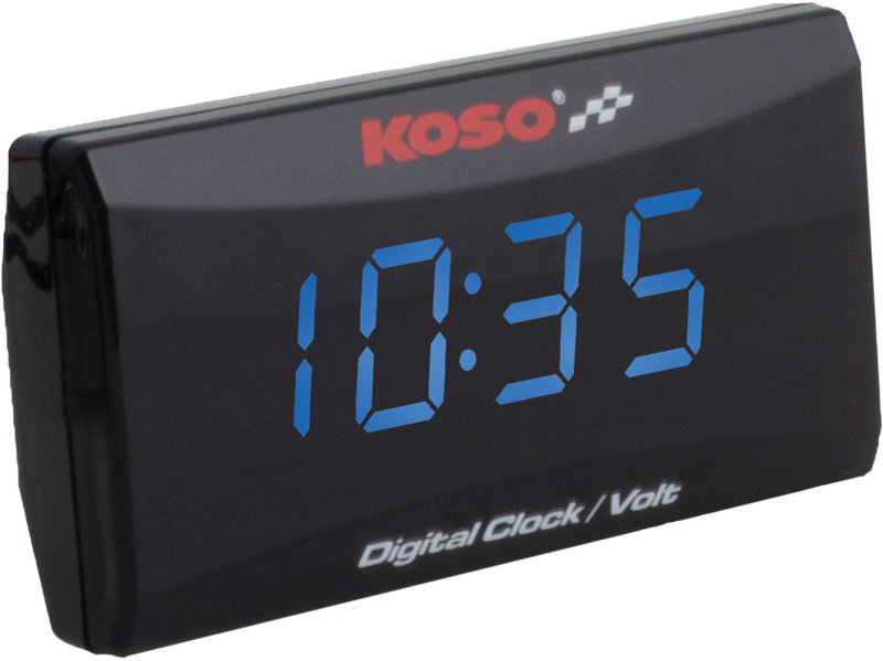 Koso North America 27-5924 BA024B50 SUPER SLIM CLOCK / VOLT METER BLUE DISPLAY