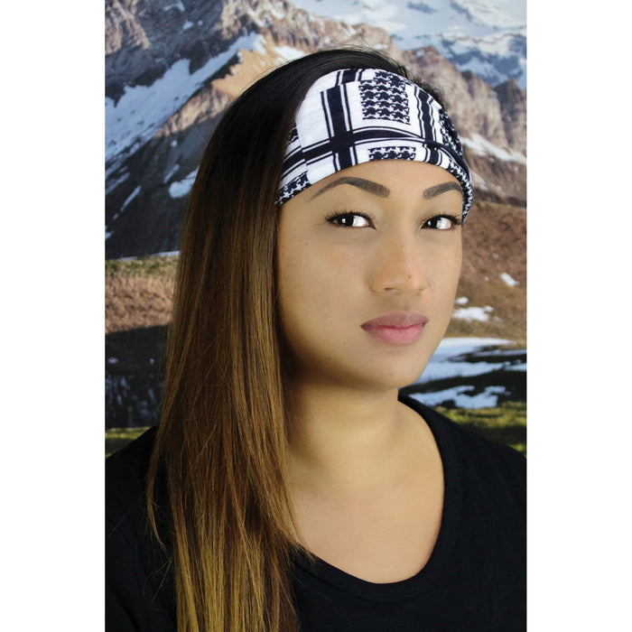 ZAN HEADGEAR 2502-0112 TF235BW Motley Tube® Fleece Lined houndstooth - black and white