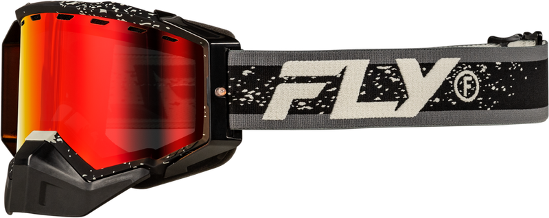 Fly Racing 37-50279 37-50279 ZONE SNOW GOGGLE BLACK/GREY W/RED MIRROR/AMBER LENS