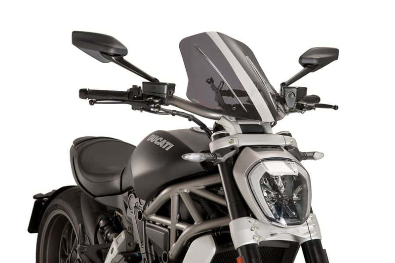 Puig Hi-Tech Parts Windscreen Naked NEW GEN Sport Smoke DUC - 8922H Ducati XDiavel 2016-2018