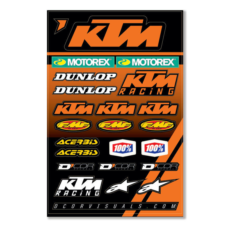 D-cor 862-30103 40-30-102 KTM RACING DECAL SHEET 12 MIL KTM RACING DECAL SHEET