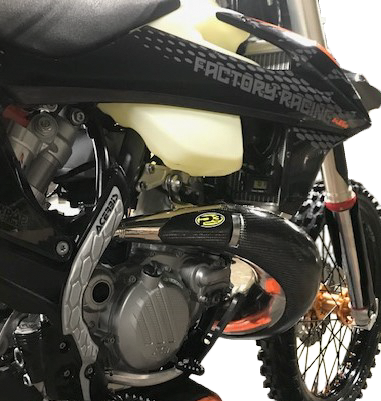 P3 Pipe Guard Carbon MAX Coverage KTM HUS - 101071 For Husqvarna 250i / 300i / TE250i / TE300i 2020-2023 | KTM XC 250 / XC 300 2020-2022