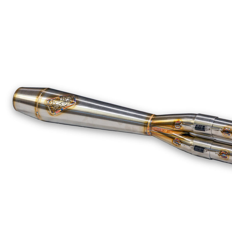 Sawicki Intmdtr M8 Softail MID Cannon Brushed SS - 930-02625 For Harley Softail 2018-2025