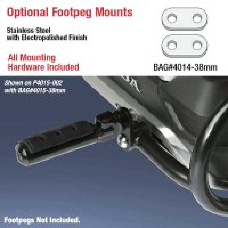 National Cycle BAG#4014-38MM 18-23 Honda GL1800 Footpeg Bracket 38 Mm. - Silver - User 1
