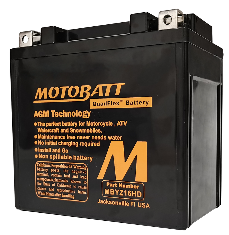 Motobatt 491-1004 MBYZ16HD BATTERY MBYZ16HD SEALED FACTORY ACTIVATED