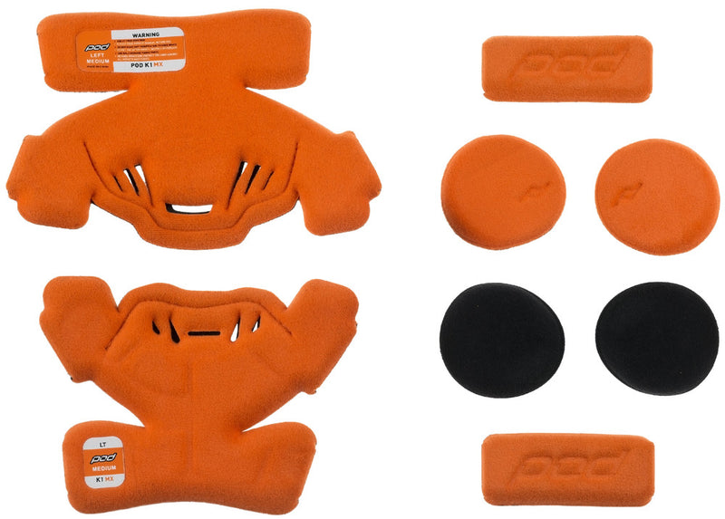 Pod 664-0535YM KP410-009-YM K1 KNEE BRACE PAD SET ORANGE YM (LEFT)