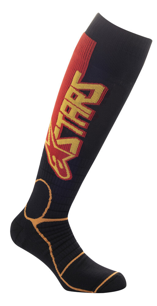 Alpinestars 482-64097 4701520-1540-L MX PRO SOCKS BLACK/YELLOW/TANGERINE LG