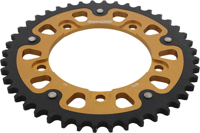 Supersprox Rear Stealth Sprocket Aluminum Steel 44T-530 GLD TRI - RST-1800-44-GLD Triumph 955 Sprint / Daytona 955 / Tiger 955i / Tiger 1050 2005-2012