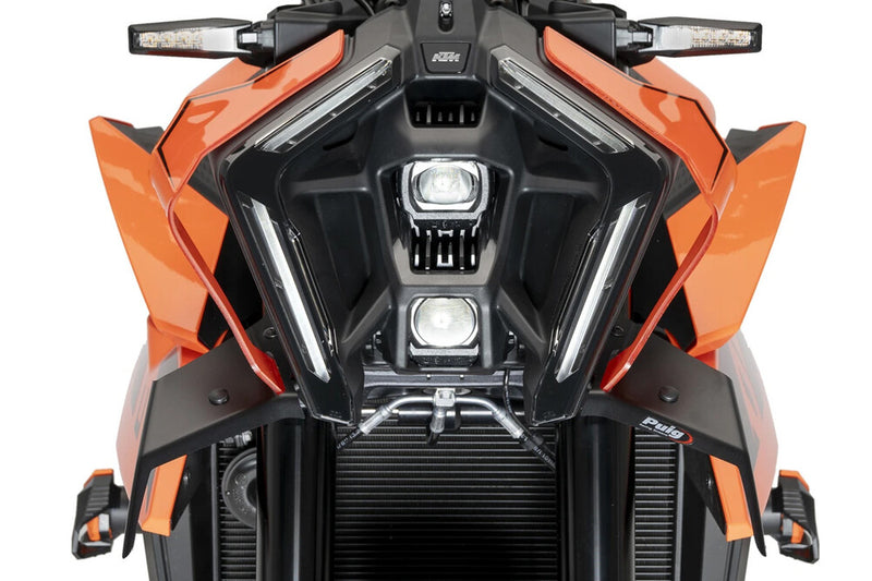 Puig Hi-Tech Parts Downforce Front Spoiler Matt Black - 22178J For KTM 990 Super Duke / 1390 Super Duke 2005-2011 | Kawasaki 900 2017-2022