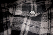 Pattern detail on the grey and black Marksman Flannel