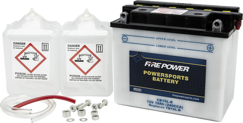 Fire Power Battery W Acid 12V Heavy Duty - CB16L-B Sea-Doo Watercraft 1988-1993