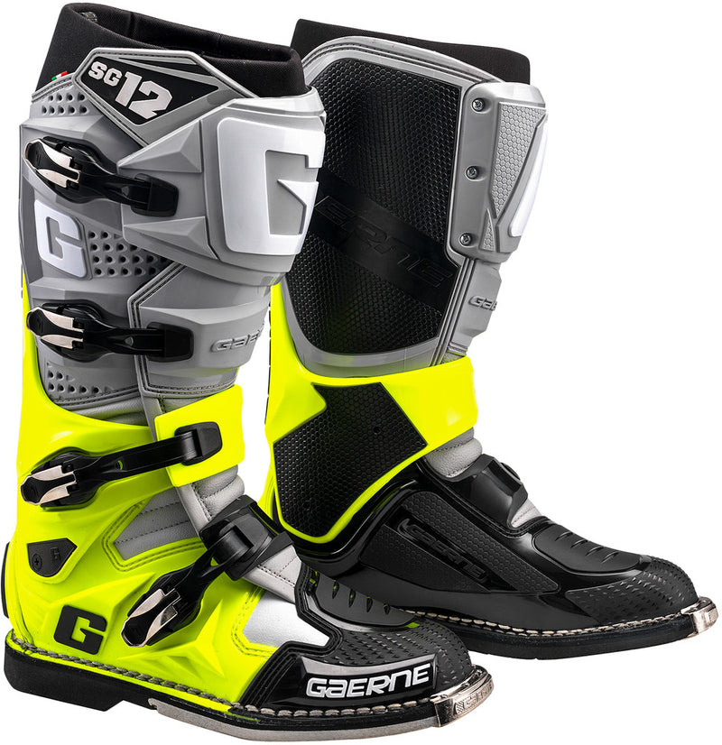 Gaerne 480-50213 2174-079-13 SG-12 BOOTS GREY/YELLOW FLUO/ BLACK SZ 13