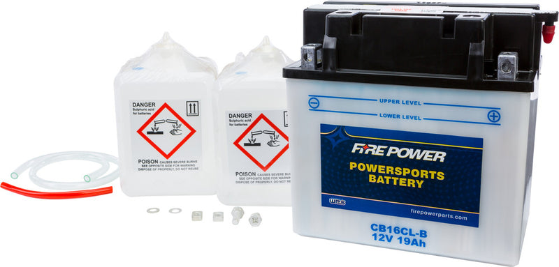 Fire Power Battery W Acid 12V Heavy Duty - CB16CL-B For Sea-Doo Watercraft 1994-2007 | John Deere UTVs 2004-2016