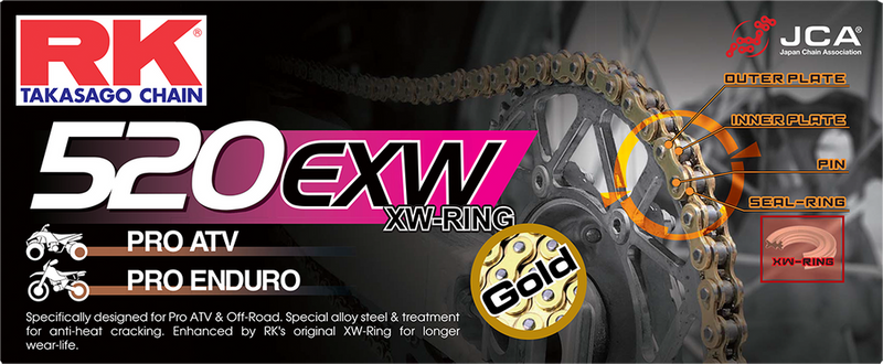 Rk Excel 691-13000G GB520EXW-120 GB520EXW DRIVE CHAIN GOLD 520 X 120