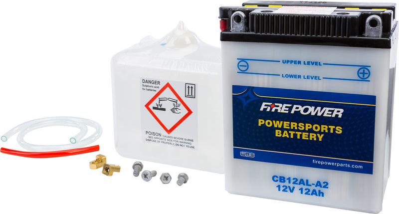 Fire Power Battery W Acid 12V Heavy Duty - CB12AL-A2 Kawasaki Ninja / 500 Vulcan Ltd / EN500C Vulcan 500 1996-2009