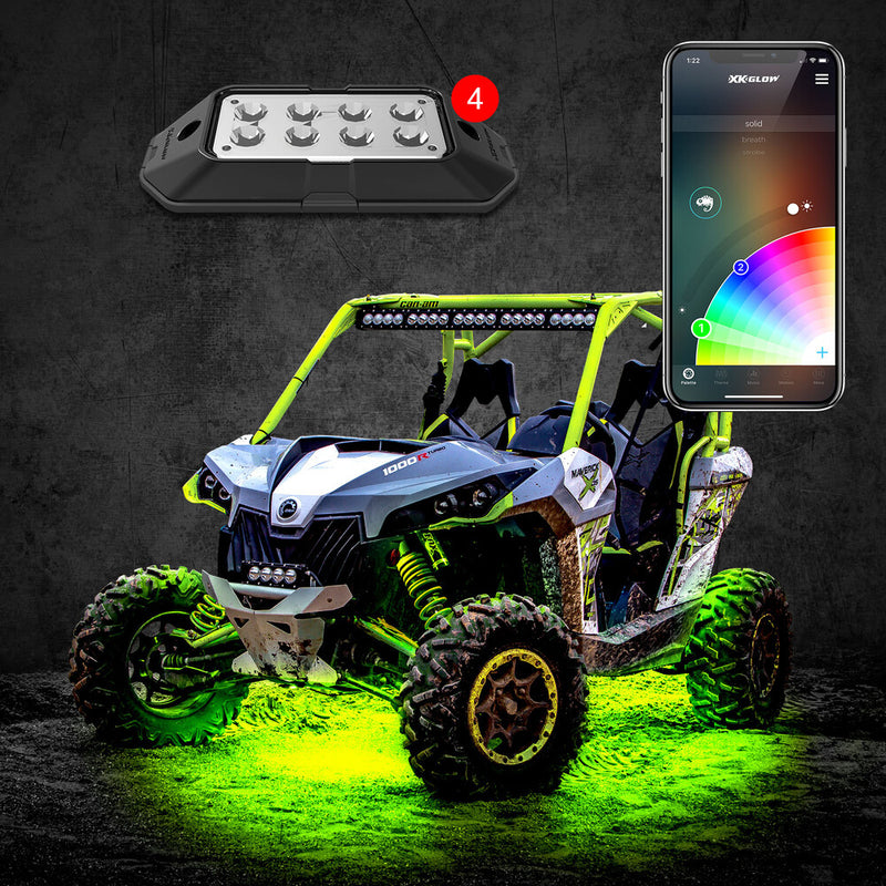 Xk Glow 4PC RGB Rock Light - XK-ROCK-STA