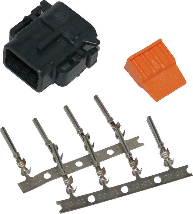 Namz Custom Cycle 850-08050 MDP-8B DEUTSCH DTM 8-PIN BLACK PLUG W/8 TRMNLS/WDGLCK HD74118-98BK
